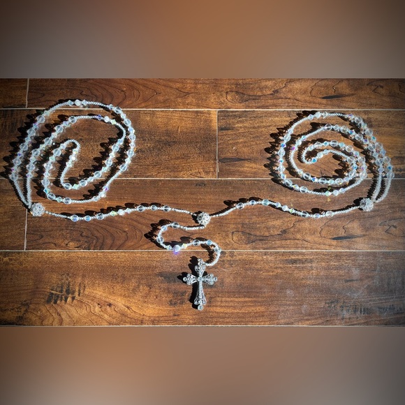 Crystal & Silver Wedding Lazo / Unity Rope - Picture 10 of 11